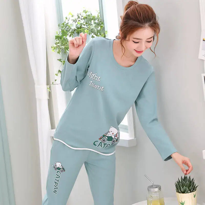 Autumn Thin 2pieces Pyjamas - Unisex Vogue