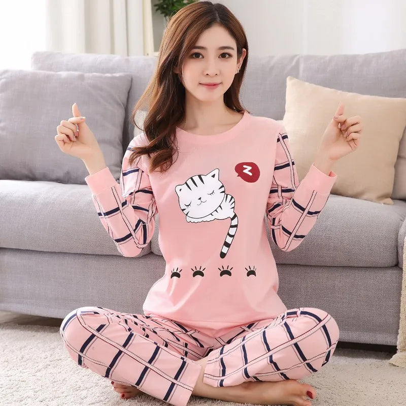Autumn Thin 2pieces Pyjamas - Unisex Vogue