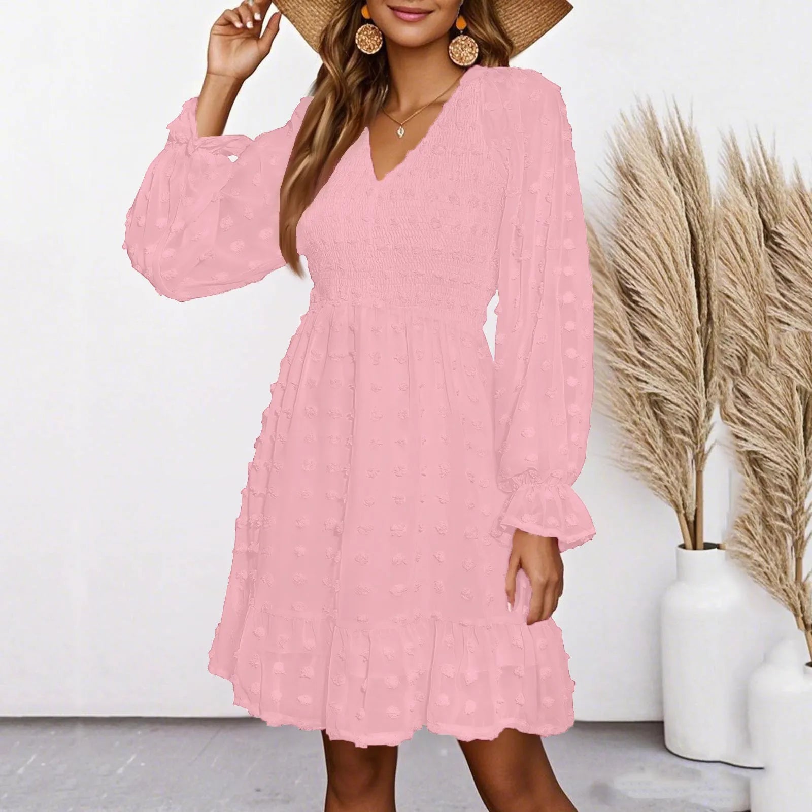 Women's V Neck Casual Vacation Dress - Unisex Vogue