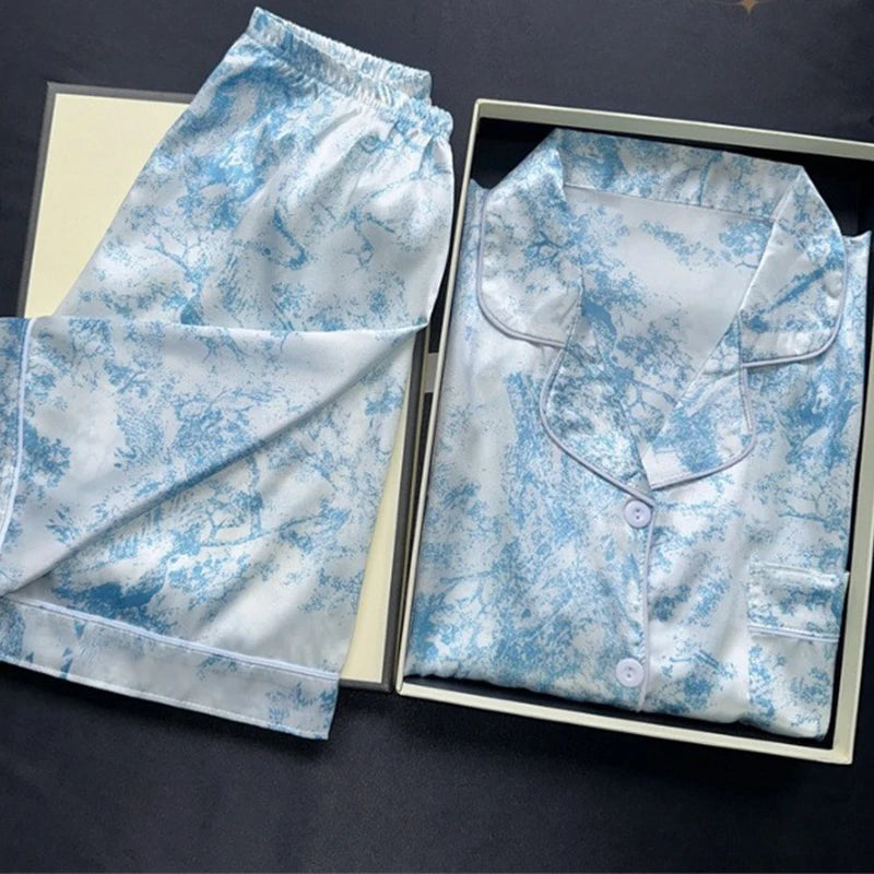 Cherries Print Two Pieces Pajamas Set - Unisex Vogue