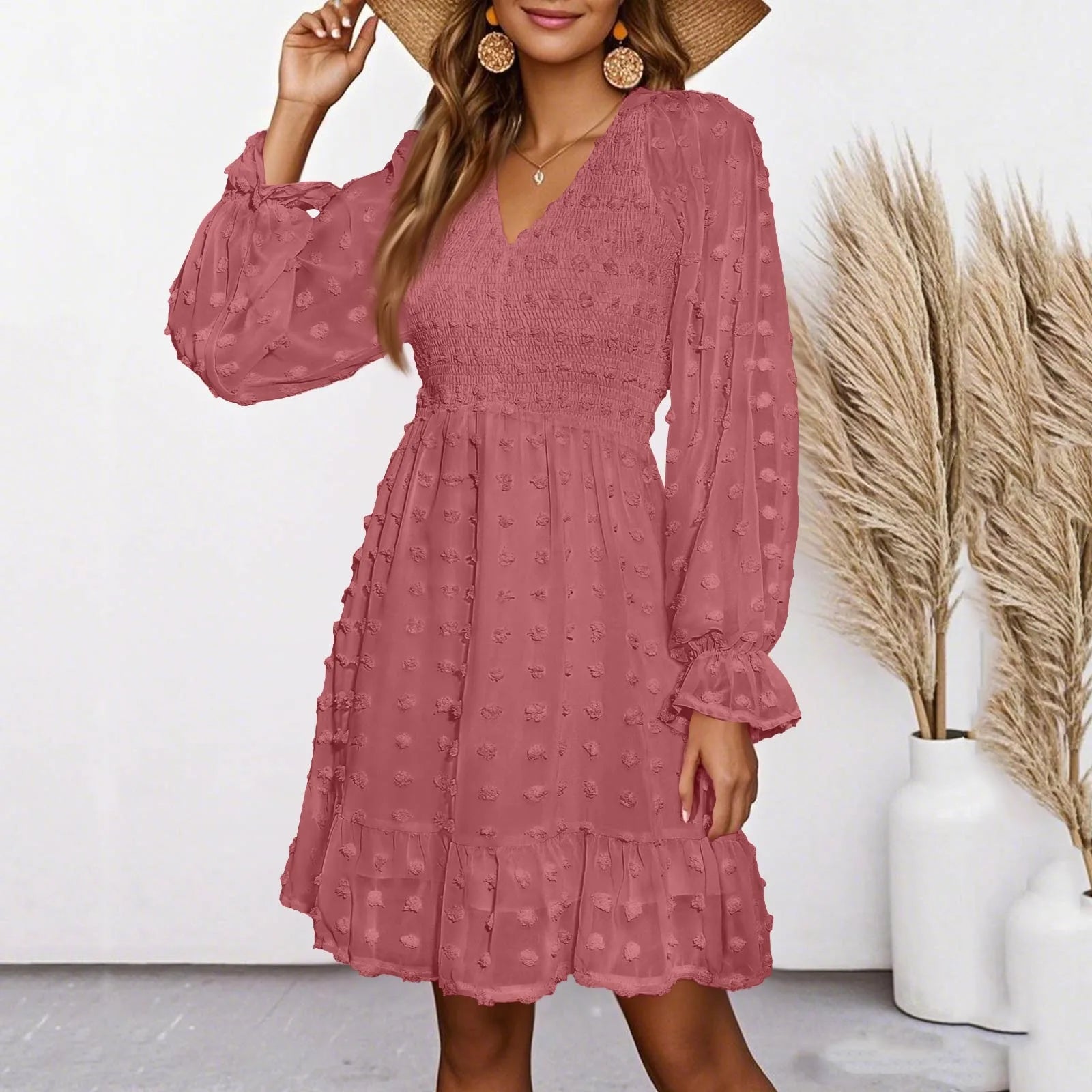 Women's V Neck Casual Vacation Dress - Unisex Vogue
