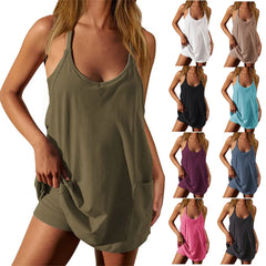 Tanming Women'sSleeveless Mini Dress - Unisex Vogue