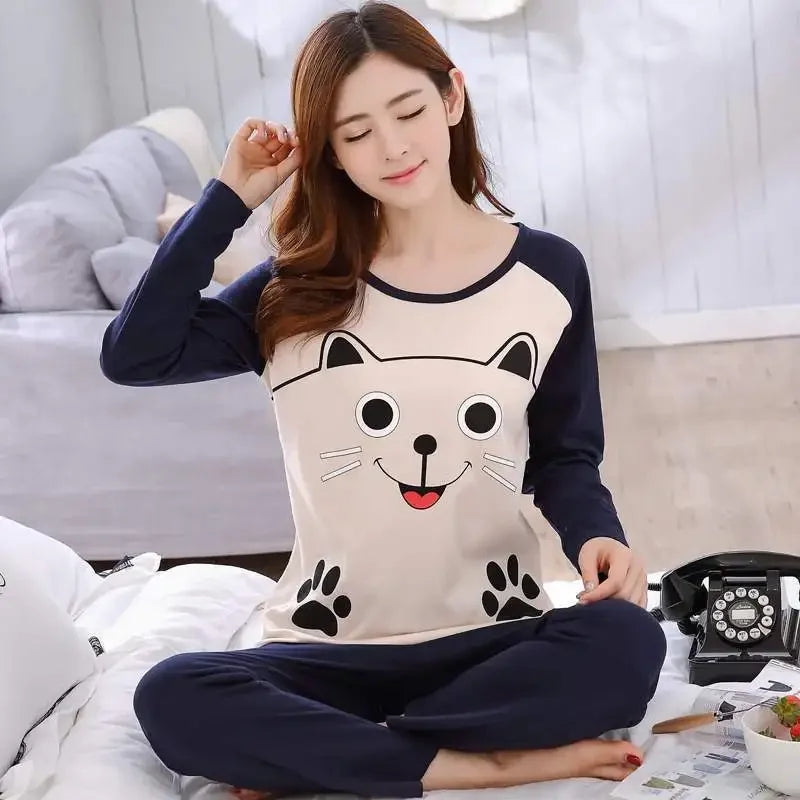 Autumn Thin 2pieces Pyjamas - Unisex Vogue
